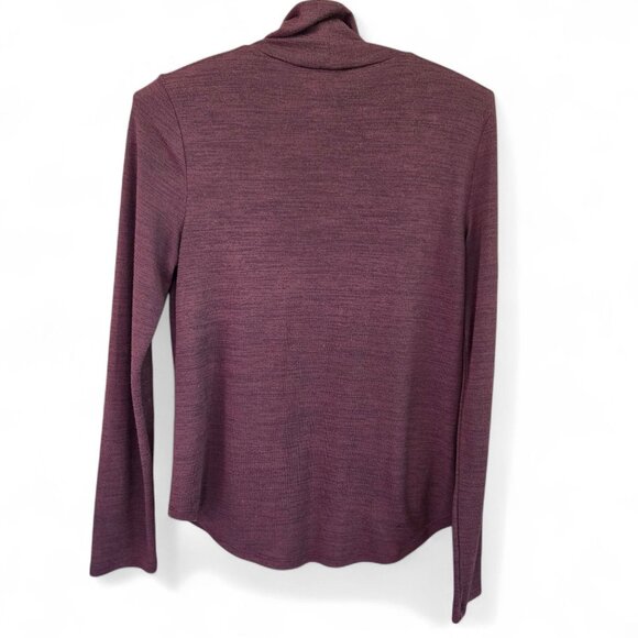 Banana Republic Womens Small LuxeSpun Burgundy Long Sleeve Cowl Neck Top - Picture 2 of 7